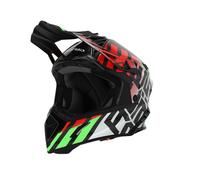 Acerbis Casque Moto Cross Enduro Steel Carbon 22-06 Vert/Rouge 0025047.379
