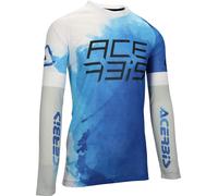 Acerbis J-Windy Vented Watermark Maillot de motocross, bleu/blanc, Taille S