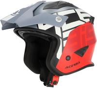 Acerbis Jet Aria Graphic Casque Jet, Gris/Rouge Mat, XL (60)