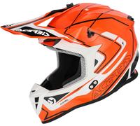 Acerbis Linear 2026 Casque de motocross, orange/blanc, Taille L (59/60)