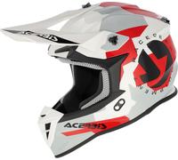 Acerbis Linear, casque de motocross S Mat Blanc/Gris Clair/Rouge/Noir Mat Blanc/Gris Clair/Rouge/Noir