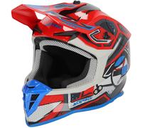 Acerbis Linear Graphic 2024 Casque de motocross, Rouge/Bleu, Taille XS (53/54)