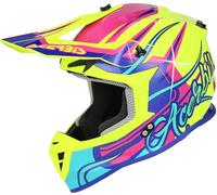 Acerbis Linear Graphic 2026 Casque de motocross, rose-turquoise-jaune, taille S pour homme