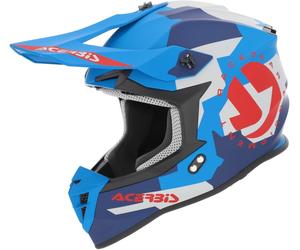 Acerbis Linear Graphic Casque de motocross, bleu mat/rouge, Taille XS (53/54)