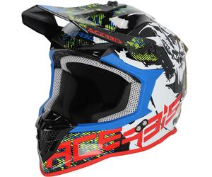 Acerbis Linear Graphic Casque de motocross, noir-blanc-rouge, taille L pour homme