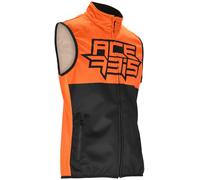 Acerbis Linear Softshell Gilet de motocross imperméable, noir/orange, Taille L