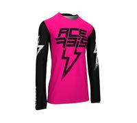 Acerbis X-Flex Blizzard Maillot de motocross, noir/rose, Taille XL
