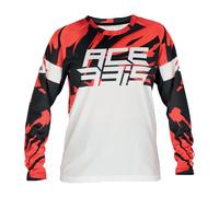 ACERBIS Maillot MX Moto Cross Offroad J-KID Bambino FOUR Bianco/Rosso