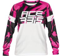 Acerbis MX J-Kid 4 Maillot de motocross pour enfants, Blanc/Violet, Taille XXL