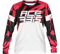 Acerbis MX J-Kid Four S23, maillot enfants L Blanc/Fuchsia Blanc/Fuchsia