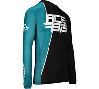 Acerbis MX J-Track 7 Maillot de motocross, noir/turquoise, Taille XL