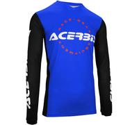Acerbis MX J-Track Inc Maillot de motocross, bleu/noir, Taille L