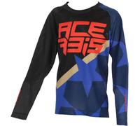 Acerbis MX J-Windy 1 Maillot de motocross pour enfants, noir-bleu, taille XS pour des gamins