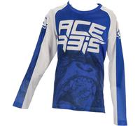 Acerbis MX J-Windy 2 Maillot de motocross pour enfants, blanc-bleu, taille 2XL pour des gamins