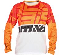 Acerbis MX J-Windy 4 Maillot de motocross pour enfants, blanc-orange, taille 2XL pour des gamins