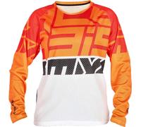 Acerbis MX J-Windy 4 Maillot de motocross pour enfants, blanc-orange, taille XS pour des gamins