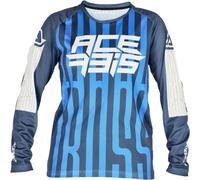 Acerbis MX J-Windy 5 Maillot de motocross pour enfants, blanc-bleu, taille 2XL pour des gamins