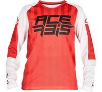 Acerbis MX J-Windy 5 Maillot de motocross pour enfants, blanc-rouge, taille XL pour des gamins