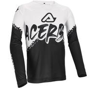 Acerbis MX Linear Graphic Maillot de motocross jeunesse, noir-blanc, taille L