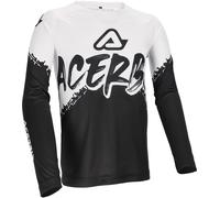 Acerbis MX Linear Graphic Maillot de motocross jeunesse, Noir/Blanc, Taille XL