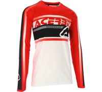 Acerbis MX Linear Lugo Maillot de motocross, Blanc/Rouge, Taille S