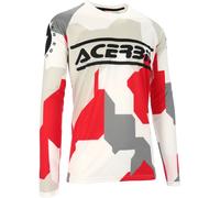 Acerbis MX Linear Sumbawa Maillot de motocross, gris-blanc, taille L pour homme
