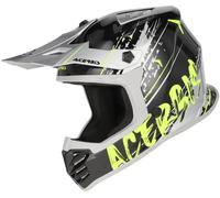 Acerbis Profile Scratch Casque de motocross jeunesse, noir/jaune/argent, Taille Y/XL (53/54)