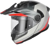 Acerbis Rider, casque rabattable S Noir/Gris/Gris Clair/Rouge Noir/Gris/Gris Clair/Rouge