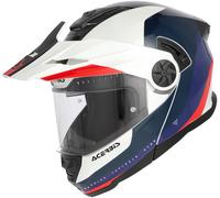 Acerbis Rider Logo Casque, Blanc/Bleu/Rouge, Taille XS (53/54)