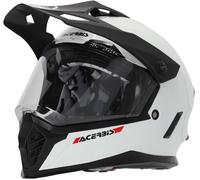 Acerbis Rider Solid Casque de motocross jeunesse, Blanc, Taille Y/XL (53/54)