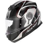 Acerbis Serel Graphic Casque, Noir/Argent mat, Taille M (57/58)