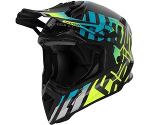 Acerbis Steel Carbon S24, casque à croix XL Noir/Turquoise/Jaune Néon Noir/Turquoise/Jaune Néon
