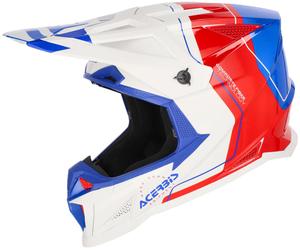 Acerbis T711 Graphic Casque de motocross, Blanc/Rouge/Bleu, Taille S (55/56)