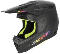 Acerbis Whoops Casque de motocross, Noir mat/vert, Taille L (59/60)