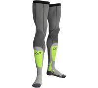Acerbis X-Leg Vented Pro Chaussettes de genou de motocross, gris/jaune, Taille S/M