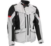 Acerbis X-Rover Veste textile de moto imperméable pour femmes, gris-rouge, taille L