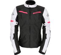 Acerbis X-Street, veste textile imperméable pour femmes S Noir/Blanc/Fuchsia Noir/Blanc/Fuchsia