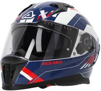 Acerbis X-Way Graphic Casque, Blanc/Bleu/Rouge, Taille S (55/56)