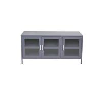 Acero Table TV 2 portes, 2 tiroirs, gris clair.