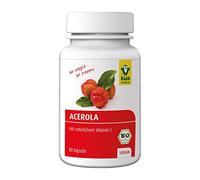 ACEROLA 500mg 80 cap VEGAN - recommandé en complément d’une alimentation équilibrée, complément alimentaire sous forme de gélules, boîte de 80 gélules et convient à ceux qui privilégient des produits