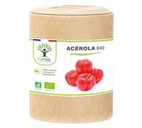 Acerola Bio - Bioptimal - Complément Alimentaire - Extrait d'Acérola en Gélule - 17% de Vitamine C Biodisponible - Anti-Fatigue Immunité - Fabriqué in France - Certifié par Ecocert - 200 gélules