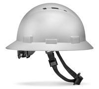 ACERPAL Casque de sécurité OSHA à large bord ventilé, casque de sécurité pour travaux de construction, suspension à cliquet réglable à 6 points, motif chevalier blanc en fibre de carbone