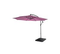 Acerra, parasol 3m inclinable polyester/acier 11kg lavande avec support