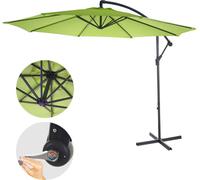Parasol Déporté Semi-Pro Acerra, Protection Contre Le Soleil, 3m Inclinable Vert Limon Sans Support Vert