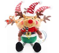 Aceshop Jouet de Noël Qui Danse et Chante, Peluche de Noël avec Musique Wiggle Enregistrement Peluche de Noël Musicale de Noël Électronique Peluche Interactive pour Enfants Cadeau Décoration de Noël