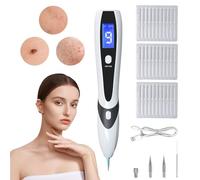 Aceshop Kit d'élimination des étiquettes et des taupes, stylo plasma professionnel avec 9 niveaux de résistance et aiguilles remplaçables, rechargeable par USB, pour verrues, taches de rousseur et