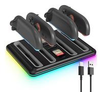 Aceshop Station de Recharge pour JoyCon Nintendo Switch 2, 4 en 1 Chargeur Station pour Joy Con Chargeur Manette Switch pour NS2 avec Indicateur LED Station de Charge pour Joy-Con avec Câble USB C