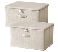 ACESOME Boîte avec Serrure, Boîte Pharmacie, boite de Rangement avec Couvercle, Rangement Medicament Rangement pour les vêtements, les friandises, les jouets, etc (45x 35 x 26 cm, 2)