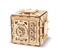 ACESOME Cluebox Puzzle 3D, en bois, avec mot de passe, ouverture/fermeture, boîte à énigmes en bois pour adultes, tirelire et cadeau 12 cm