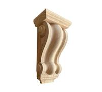 ACESOME Console murale en bois sculpté à la main, 1/2 moulures décoratives en bois, console en bois d'hévéa, support d'étagère décoratif pour cheminée et mur, non traité à peindre (1 pièce, 13,5 x 25